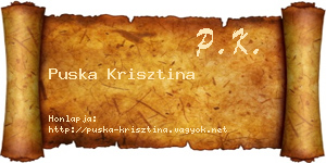 Puska Krisztina névjegykártya